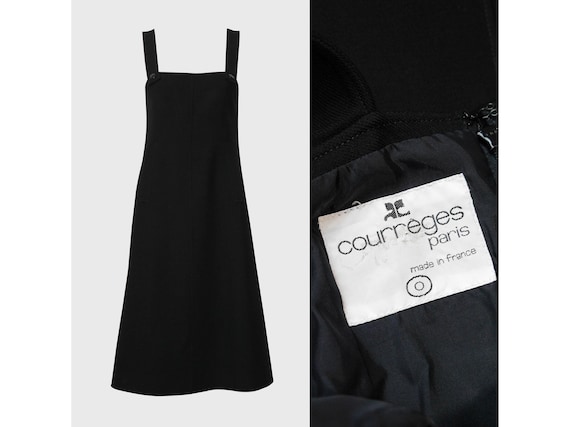 COURRÈGES 1960s 1970s Vintage Black Wool Space Ag… - image 1