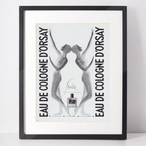 D&#39;ORSAY 1958 Vintage Advertisement 1950s Perfume Parfum Print Ad Pink Collectible Wall Art Interior Design Decor Idea Black White Picture