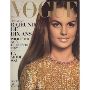 VOGUE Paris December 1968 French Vintage Fashion Magazine 1960s Retro Birthday Anniversary Christmas Gift Present Photos Ads Advertisements