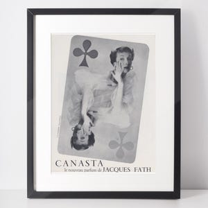 JACQUES FATH 1951 Vintage Advertisement 1950s Canasta Perfume Print Ad Wall Art Birthday Anniversary Christmas Present Gift Fragrance Decor