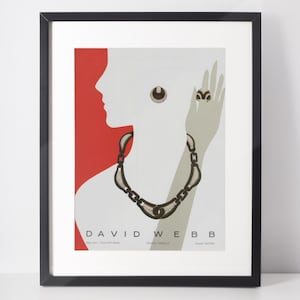 DAVID WEBB 1982 Anuncio vintage de joyería de lujo de los años 1980 Anuncio impreso Arte mural Regalo de Navidad para ella Diseño de interiores