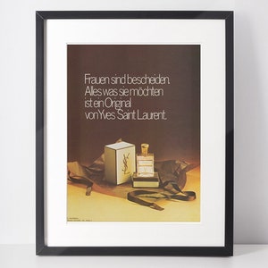 YVES SAINT LAURENT 1972 Vintage Werbung 1970er Jahre Parfüm Print Anzeige Schönheit Plakat Wandkunst Geburtstag Jahrestag Weihnachtsgeschenk