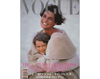 Britse VOGUE VK augustus 1989 vintage modetijdschrift jaren 80 retro verjaardag verjaardag kerstcadeau aanwezig foto's advertenties Vanessa Duve