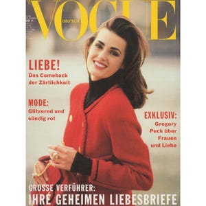 VOGUE GERMANY December 1990 Vintage Fashion Magazine 1990s Retro Birthday Anniversary Christmas Gift Present Photos Ads Advertisements