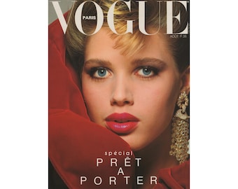 VOGUE PARIS August 1983 Vintage Fashion Magazine 1980s Retro Birthday Anniversary Christmas Gift Present Photos Ads Advertisements