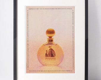 LANVIN 1963 Vintage Advertisement 1960s Perfume Parfum Print Ad Poster Wall Art Birthday Anniversary Christmas Gift Present Home Decor