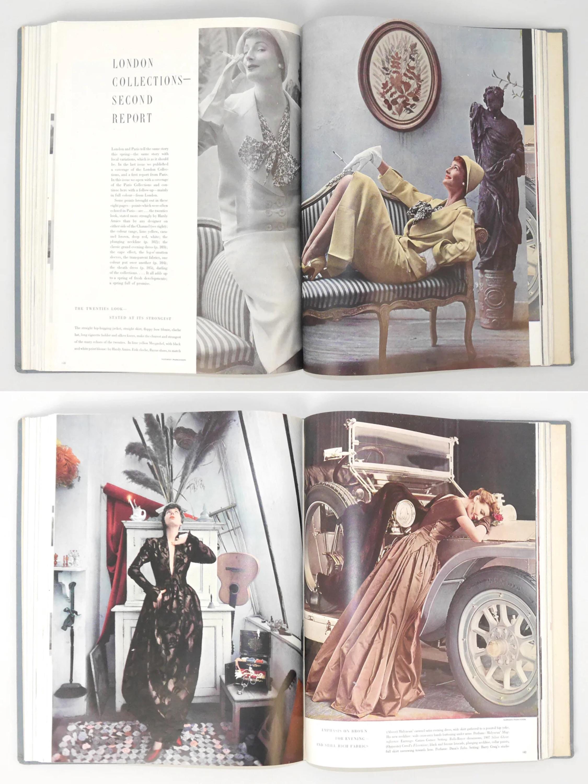 Bound Vintage Fashion Magazine Issues - VOGUE UK 1949 & 1950