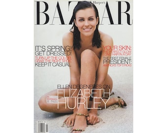 HARPER'S BAZAAR US March 1999 Vintage Fashion Magazine 1990s Retro Birthday Anniversary Christmas Gift Present Ads Advertisements Liz Hurley