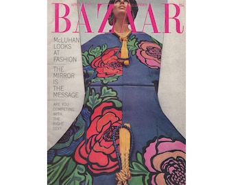 HARPER'S BAZAAR EE. UU. Abril de 1968 Revista de moda vintage de los años 60 Retro Cumpleaños Aniversario Navidad Regalo Presente Fotos Anuncios Publicidad