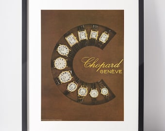 CHOPARD 1977 Vintage Advertisement 1970s Luxury Watches Print Ad Collectible Wall Art Birthday Anniversary Christmas Gift Present Home Decor