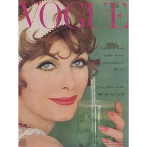 British VOGUE UK July 1958 Vintage Fashion Magazine 1950s Retro Birthday Anniversary Christmas Gift Present Photos Advertisements