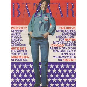 Harper&#39;s Bazaar US January 1972 Vintage Fashion Magazine 1970s Retro Birthday Anniversary Christmas Gift Present Photos Ads Advertisements