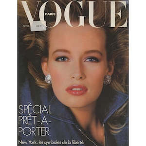 VOGUE PARIS April 1986 Vintage Fashion Magazine 1980s Retro Birthday Anniversary Christmas Gift Present Photos Ads Advertisements