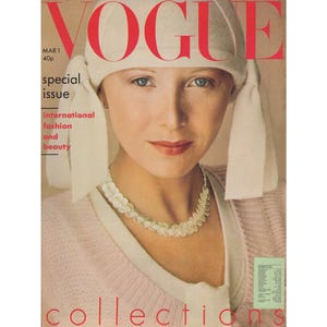 British VOGUE UK March 1st 1975 Vintage Fashion Magazine 1970s Retro Birthday Anniversary Christmas Gift Present Photos Advertisements