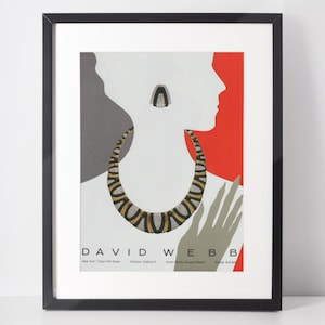 DAVID WEBB 1986 Anuncio vintage de joyería de lujo de los años 1980 Anuncio impreso Arte mural Regalo de Navidad para ella Presente Diseño de interiores