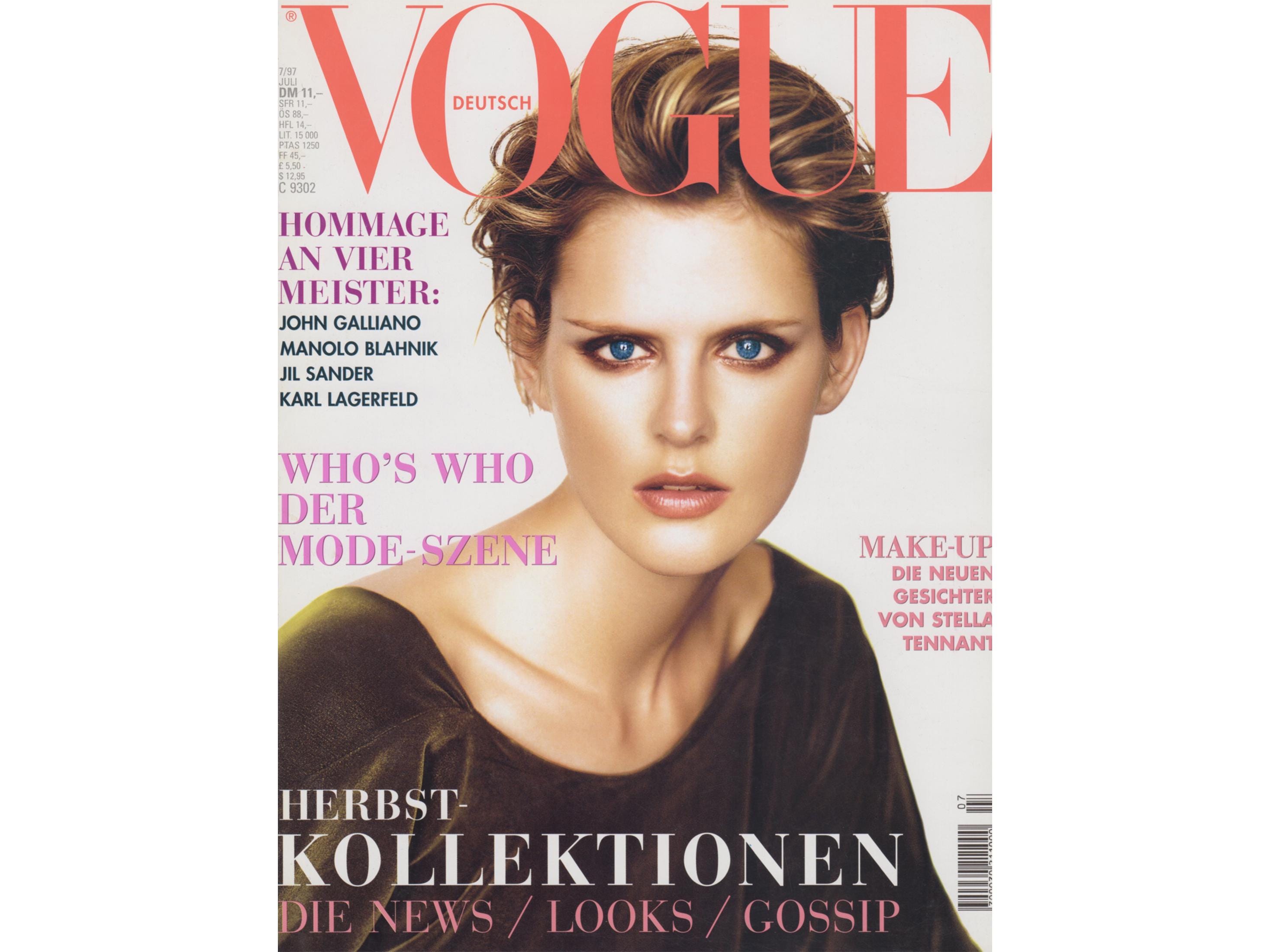 VOGUE GERMANY July 1997 Vintage Fashion Magazine 1990s Retro Birthday  Anniversary Christmas Gift Present Photos Ads Advertisements