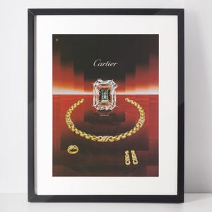 CARTIER 1985 Vintage Advertisement 1980s Luxury Jewelry Magazine Print Ad Wall Art Christmas Gift Present Interior Design Home Decor