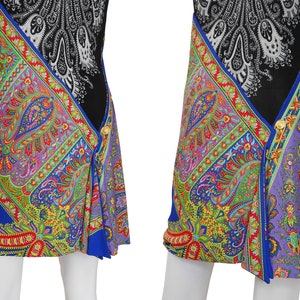 GIANNI VERSACE Couture Spring 1994 1990s Vintage Medusa Safety Pin Paisley Print Mini Dress Romper Size Medium D 38 I 44 image 7