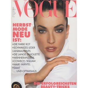 VOGUE GERMANY July 1992 Vintage Fashion Magazine 1990s Retro Birthday Anniversary Christmas Gift Present Photos Ads Advertisements