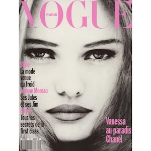VOGUE PARIS November 1991 Vintage Fashion Magazine 1990s Birthday Anniversary Christmas Gift Present Photos Advertisements Vanessa Paradis