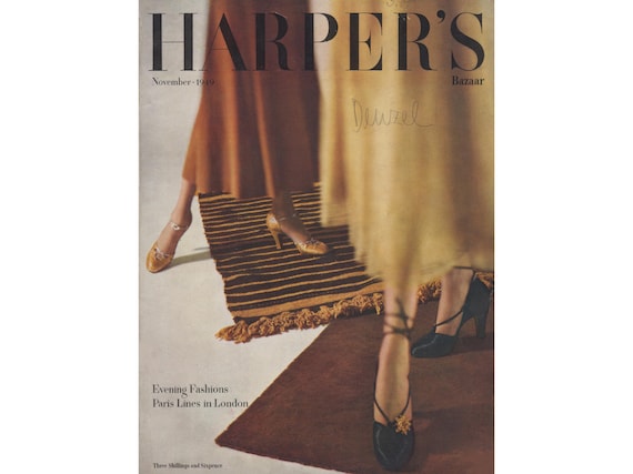 Harper's Bazaar UK November 1949 British Vintage Fashion Magazine