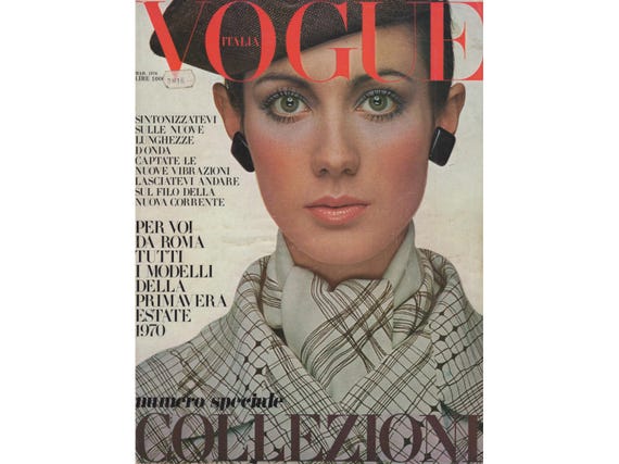 VOGUE ITALIA March 1970 Italian Vintage Fashion Magazine 1970s