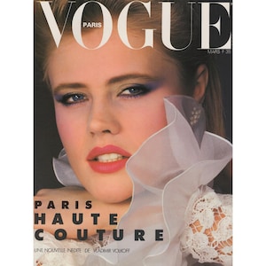 VOGUE PARIS March 1983 Vintage Fashion Magazine 1980s Retro Birthday Anniversary Christmas Gift Present Photos Ads Advertisements