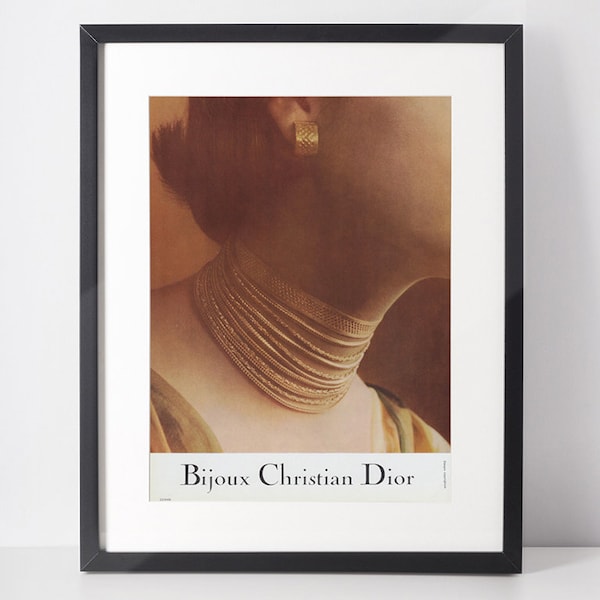 CHRISTIAN DIOR 1960 Vintage Advertisement 1960s Jewelry Print Ad René Gruau Collectible Wall Art Birthday Anniversary Christmas Gift Present