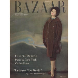 Harper&#39;s BAZAAR US September 1957 Vintage Fashion Magazine 1950s Retro Birthday Anniversary Christmas Gift Present Photos Ads Advertisements