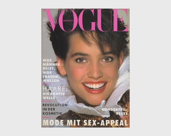 VOGUE GERMANY October 1988 Vintage Fashion Magazine 1980s Retro Birthday Anniversary Christmas Gift Present Photos Ads Advertisements