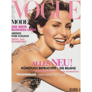 VOGUE GERMANY August 1998 Vintage Fashion Magazine 1990s Retro Birthday Anniversary Christmas Gift Present Photos Ads Advertisements