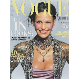 VOGUE GERMANY March 1998 Vintage Fashion Magazine 1990s Retro Birthday Anniversary Christmas Gift Present Photos Ads Advertisements