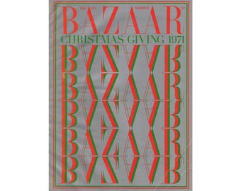 Revista de moda vintage Harper's Bazaar de EE. UU., diciembre de 1971, década de 1970, retro, cumpleaños, aniversario, regalo de Navidad, fotos, anuncios.