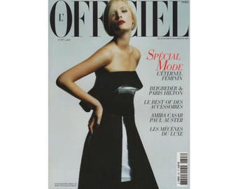 L'OFFICIEL PARIS Agosto 2005 Revista de moda vintage Años 2000 Y2K Retro Cumpleaños Aniversario Regalo de Navidad Presente Fotos Anuncios Anuncios