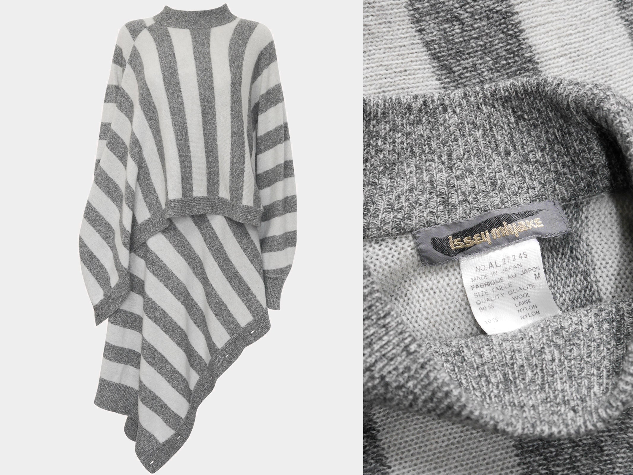 ISSEY MIYAKE C. Fall 1984 Vintage Deconstructed Striped Knit