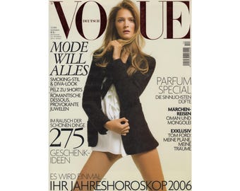 VOGUE GERMANY December 2005 Vintage Fashion Magazine 2000s Retro Birthday Anniversary Christmas Gift Present Photos Ads Advertisements