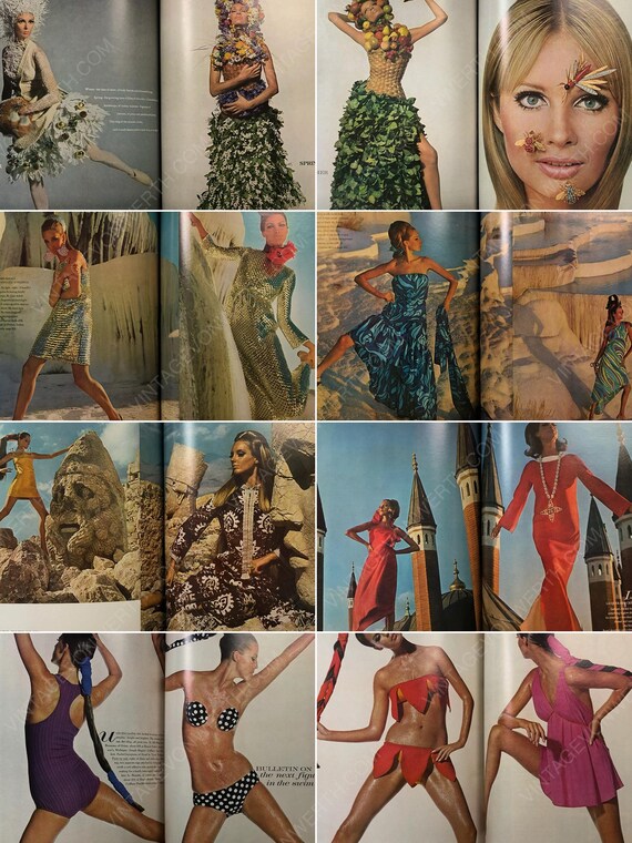 VOGUE US December 1966 Vintage Fashion Magazine 1960s Retro