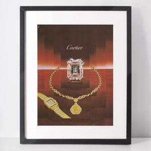 CARTIER 1984 Vintage Advertisement 1980s Luxury Jewelry Magazine Print Ad Wall Art Christmas Gift Present Interior Design Home Decor