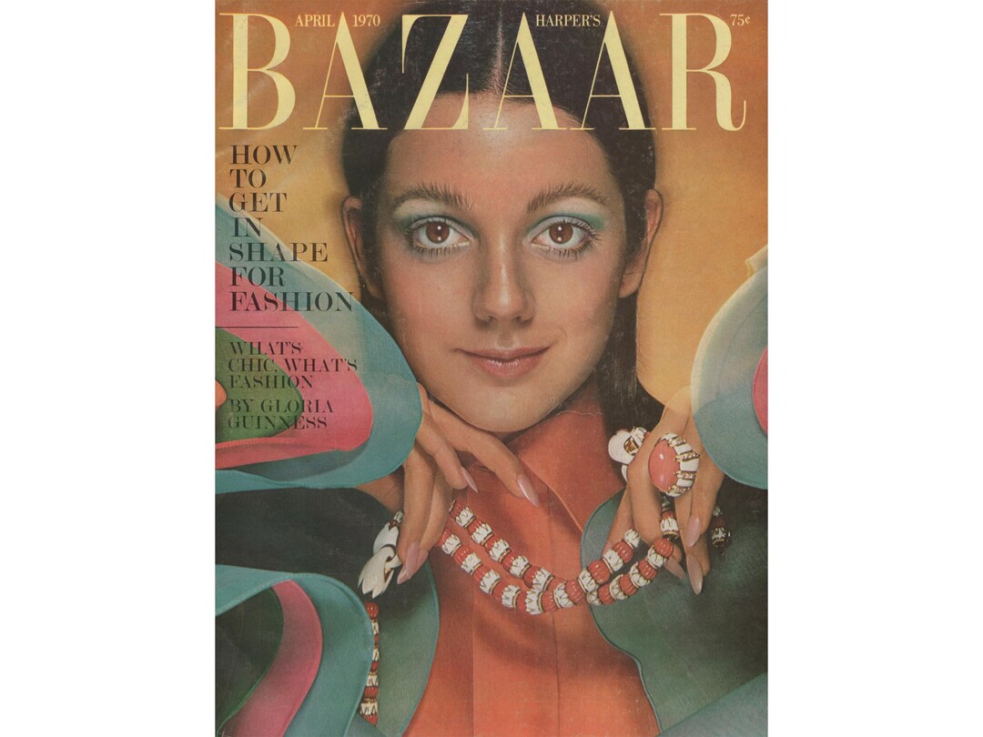 Harper's Bazaar US April 1970 Vintage Fashion Magazine 1970s Retro