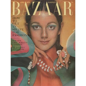 Harper&#39;s Bazaar US April 1970 Vintage Fashion Magazine 1970s Retro Birthday Anniversary Christmas Gift Present Photos Ads Advertisements