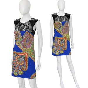 GIANNI VERSACE Couture Spring 1994 1990s Vintage Medusa Safety Pin Paisley Print Mini Dress Romper Size Medium D 38 I 44 image 2