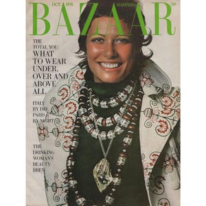 Harper&#39;s Bazaar US October 1970 Vintage Fashion Magazine 1970s Retro Birthday Anniversary Christmas Gift Present Photos Ads Advertisements