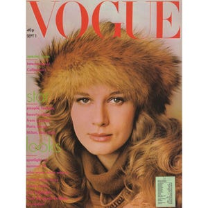 VOGUE britannique 1er septembre 1974 vintage magazine de mode des années 1970 rétro anniversaire anniversaire cadeau de Noël cadeau photos publicités