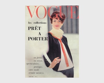 VOGUE PARIS August 1960 Vintage Mode Magazin Geburtstag Jahrestag Weihnachtsgeschenk Präsent Fotos Werbung