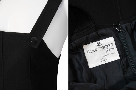 COURRÈGES 1960s 1970s Vintage Black Wool Space Ag… - image 9