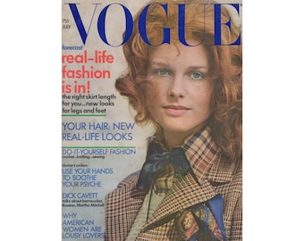 VOGUE US July 1971 Vintage Fashion Magazine 1970s Retro Birthday Anniversary Christmas Gift Present Photos Ads Advertisements Lee Radziwill