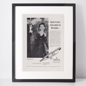 Anuncio vintage de Rolex de 1958, relojes de lujo de los años 50, anuncio impreso, arte mural coleccionable, regalo de cumpleaños, aniversario, Navidad, presente, decoración del hogar