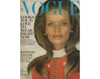 VOGUE US January 15th 1969 Vintage Fashion Magazine 1960s Retro Birthday Anniversary Christmas Gift Present Photos Ads Advertisements