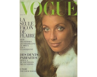 VOGUE PARIS November 1968 Vintage Fashion Magazine 1960s Birthday Christmas Gift Present Advertisements Yves Saint Laurent Betty Catroux