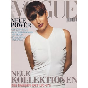 VOGUE GERMANY January 1999 Vintage Fashion Magazine 1990s Retro Birthday Anniversary Christmas Gift Present Photos Ads Advertisements